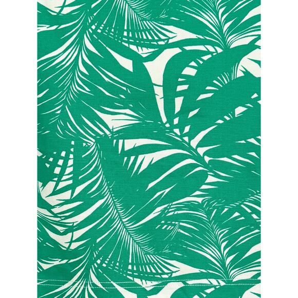 Talbots Palm Tree Leaf Green & White Tropical Print A-line Skirt Sz 14 - Picture 4 of 8